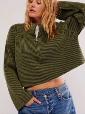 Free People Greta half zip sweater